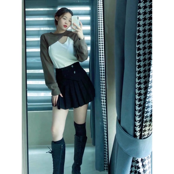 Áo CROPTOP chéo vai -Ju Seok Kyung PENTHOU Kèm ẢNH THẬT Cuộc chiến thượng lưu