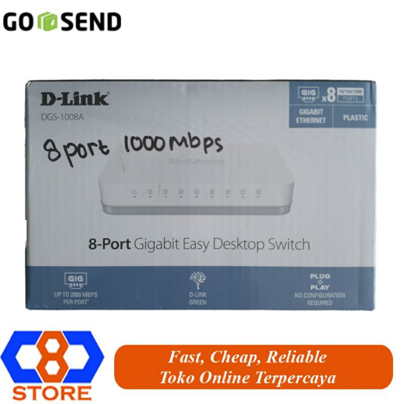 Công Tắc Chuyển Đổi 1000mbps Gigabit 8 Cổng Dgs-1008A