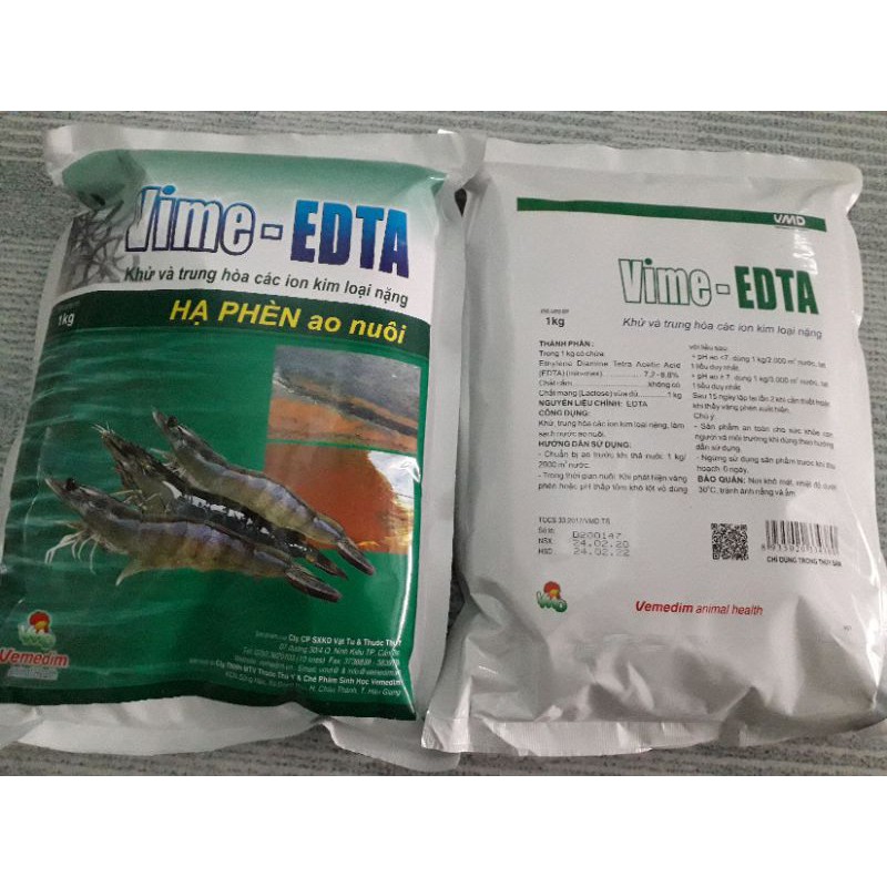 Vime-EDTA Khử và trung hòa các ion kim loại nặng. Hạ phèn