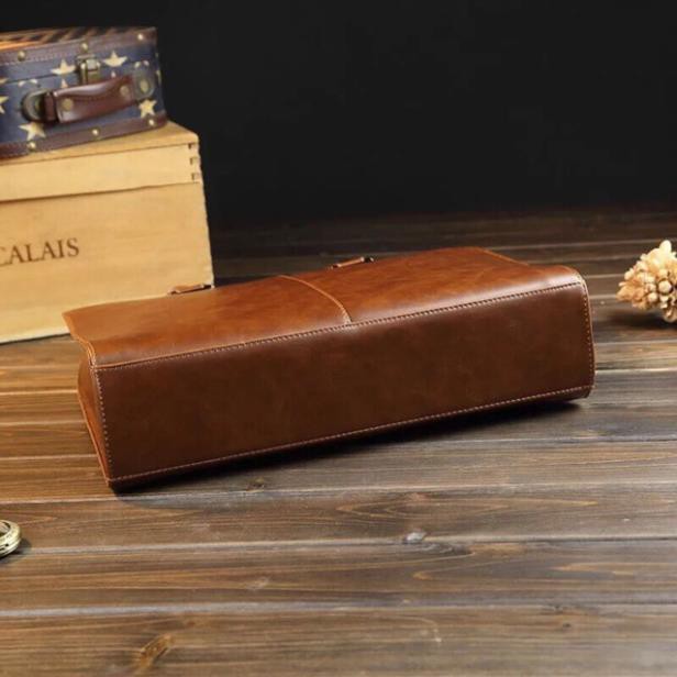 [DEAL SỐC] Cặp xách da nam đựng tài liệu, laptop có dây đeo chéo (màu nâu) - Ribi shop | BigBuy360 - bigbuy360.vn