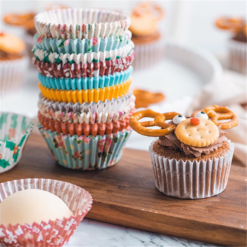 Set 500 Cốc Giấy Dùng Làm Bánh Cupcake In Hình Dễ Thương