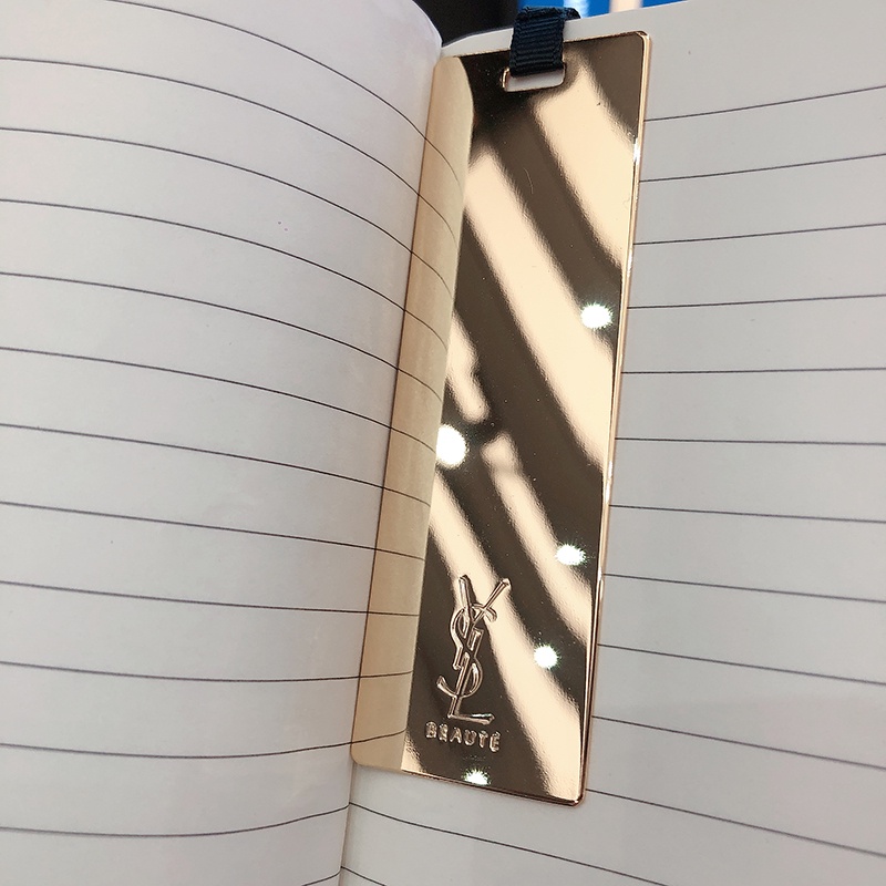 Vip Quà Tặng Y * L Bookmark Hình Chữ Nhật Bằng Kim Loại Tráng Gương Kèm Hộp Đựng