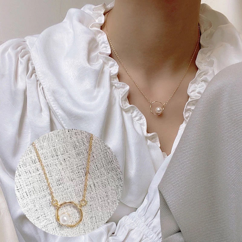 vòng cổ Mặt Ngọc Trai Thời Trang Cho Nữ