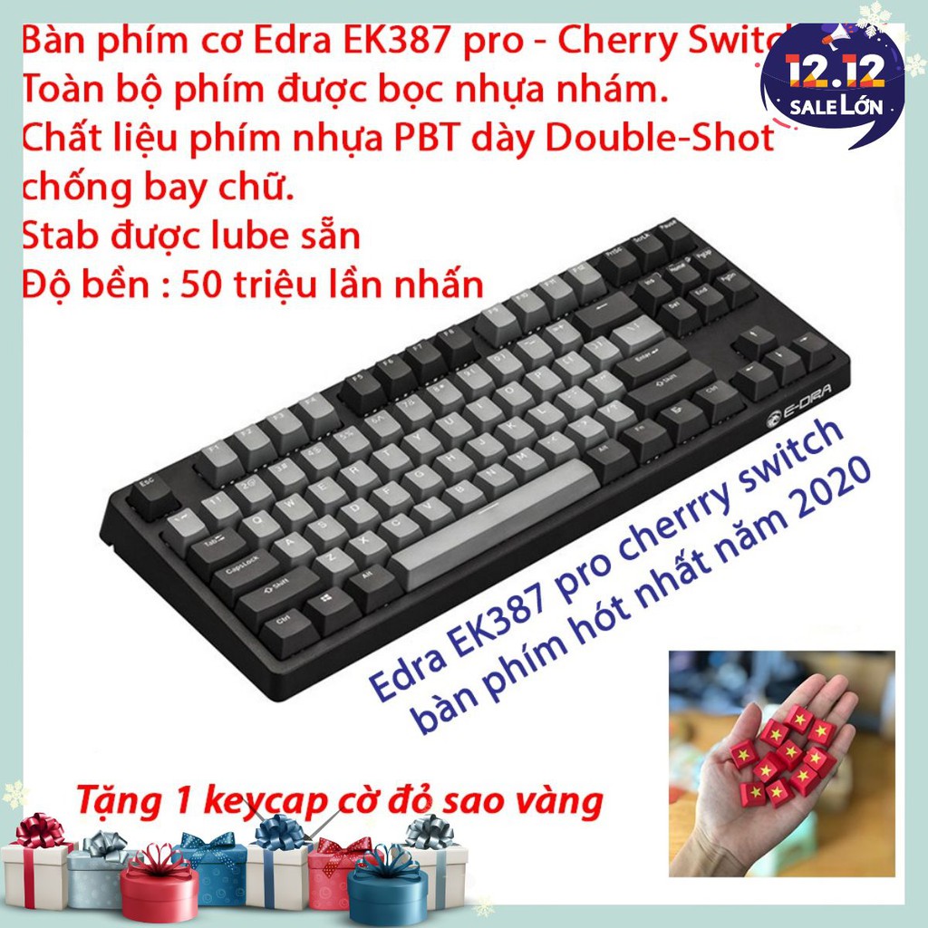 Bàn phím cơ Edra EK387 PRO bản CHERRY switch - Bàn phím cơ hót nhất 2020 - BH 24 tháng | WebRaoVat - webraovat.net.vn