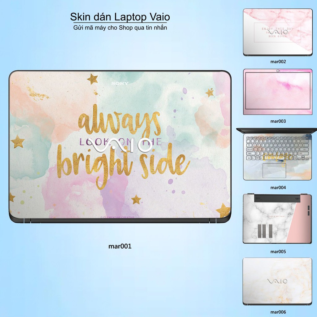 Skin dán Laptop Sony Vaio in hình vân Marble (inbox mã máy cho Shop)