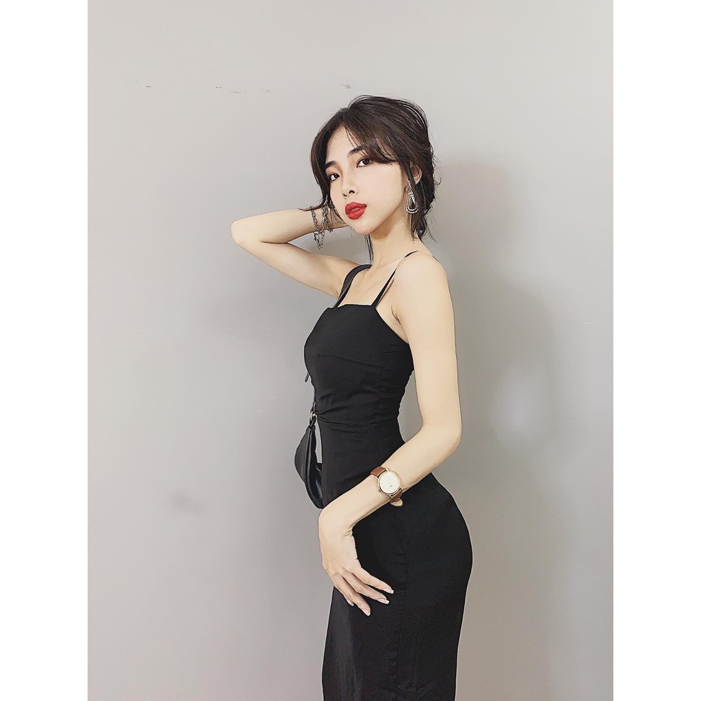 [Mã FAGREEN245 giảm 10% tối đa 30K đơn 99K] Đầm 2 Dây Maxi Chun Nhún Lưng Xẻ Sau EMO | BigBuy360 - bigbuy360.vn