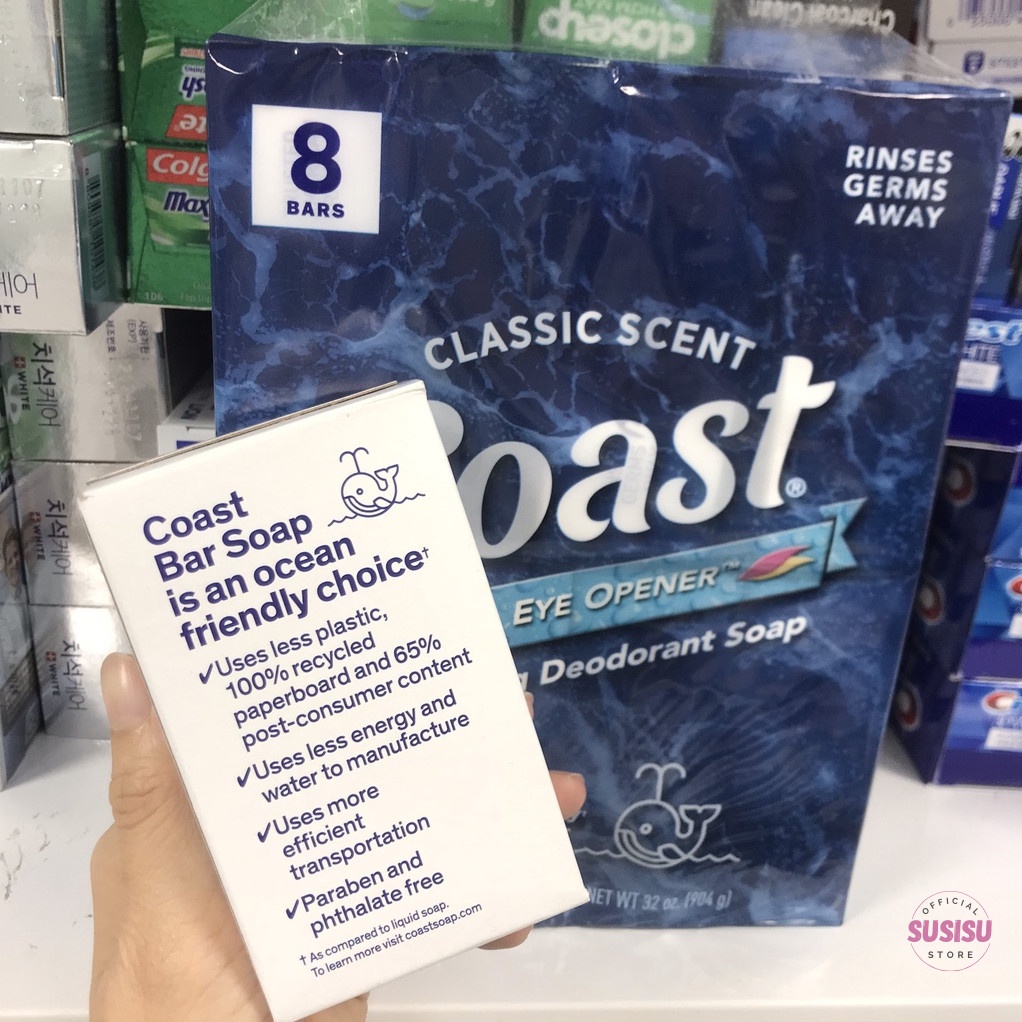Xà phòng COAST Classic Scent Refreshing Deadorant Soap 113g hương gió biển| Xà phòng cục Coast