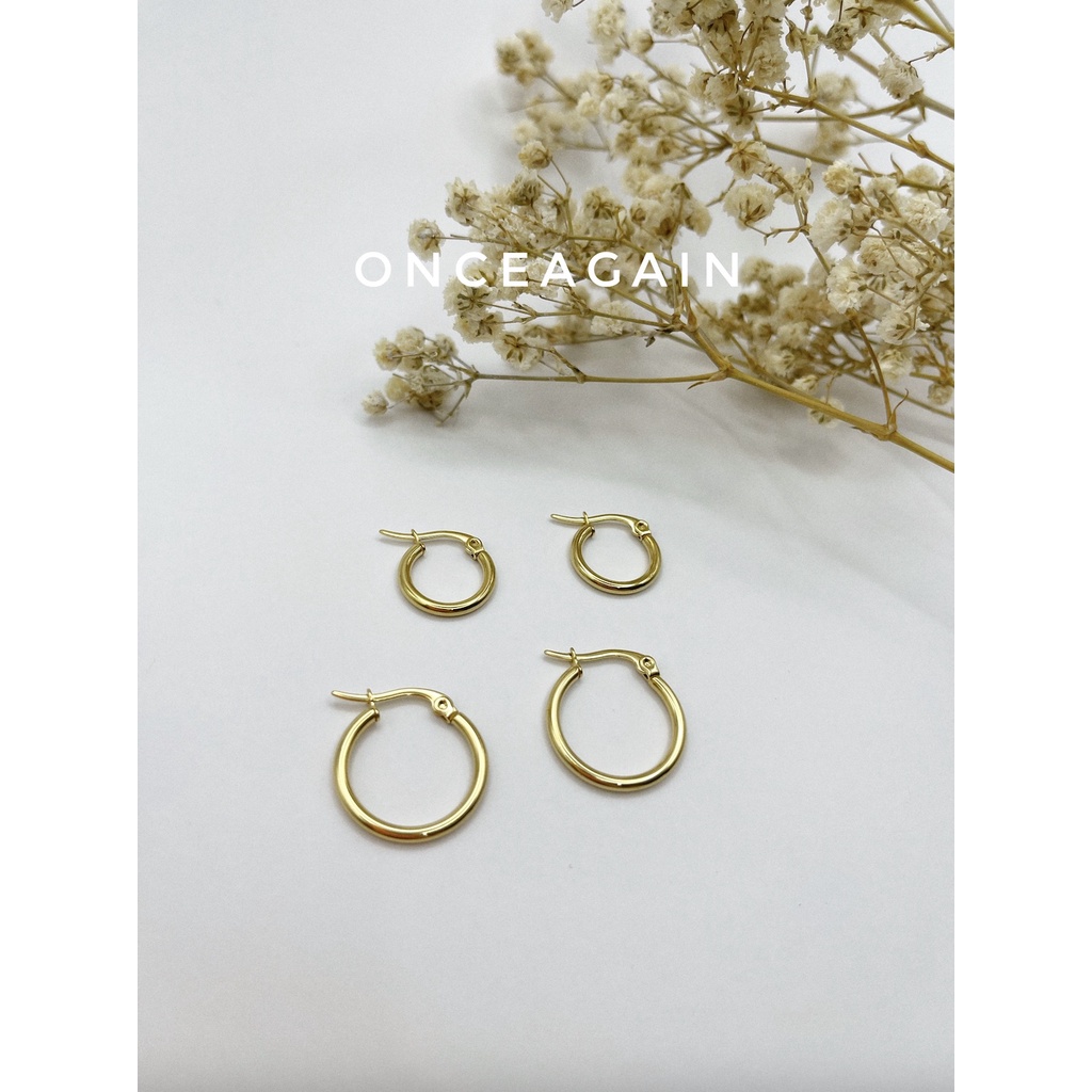 Bông tai tròn trơn | ONCEAGAIN.ACCESSORIES |