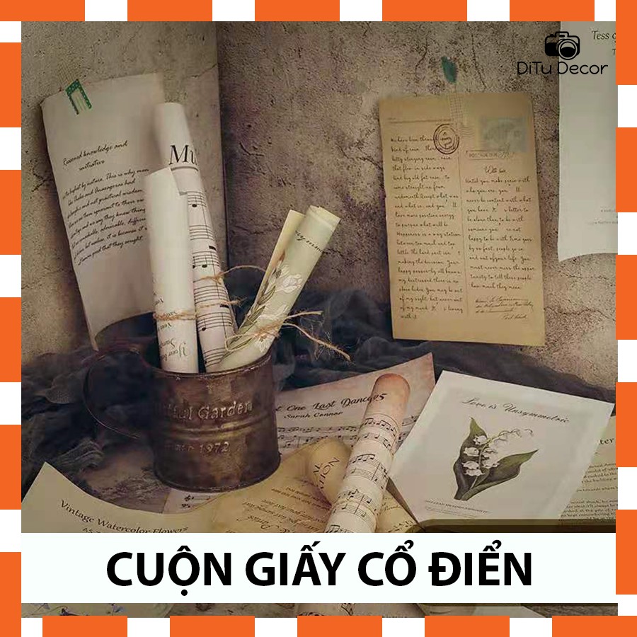 Cuộn giấy 4 tờ, 6 tờ cổ điển, phong cách retro - Phụ kiện chụp ảnh - DiTu Decor