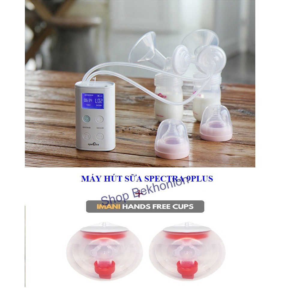 Combo Máy hút sữa Spectra 9plus bản 2021 và Cup rảnh tay Imani