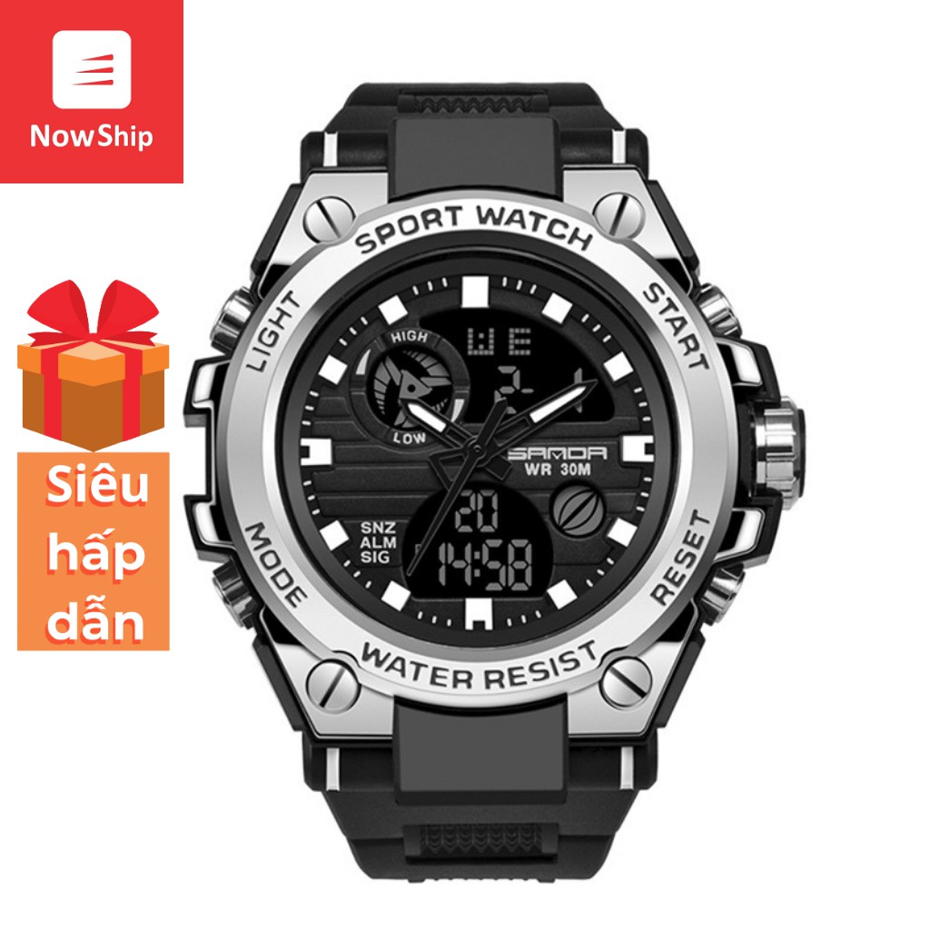 Đồng hồ thể thao nam SANDA dây vòng cung SD03 chống nước, kim điện tử thể thao mạnh mẽ-Sport.watch