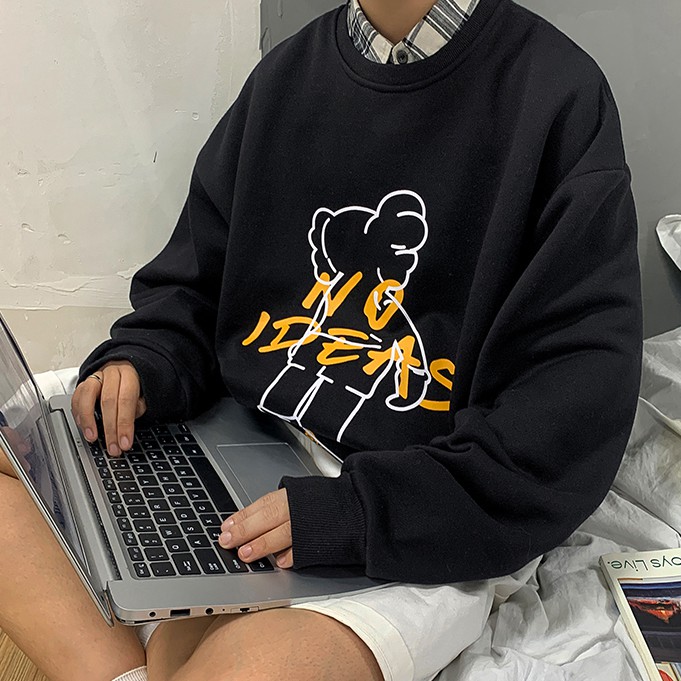 Áo thun tay dài dáng rộng in hình cá tính trẻ trung dành cho nam | BigBuy360 - bigbuy360.vn