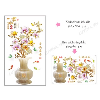 DECAL DÁN TƯỜNG BÌNH HOA MAI
