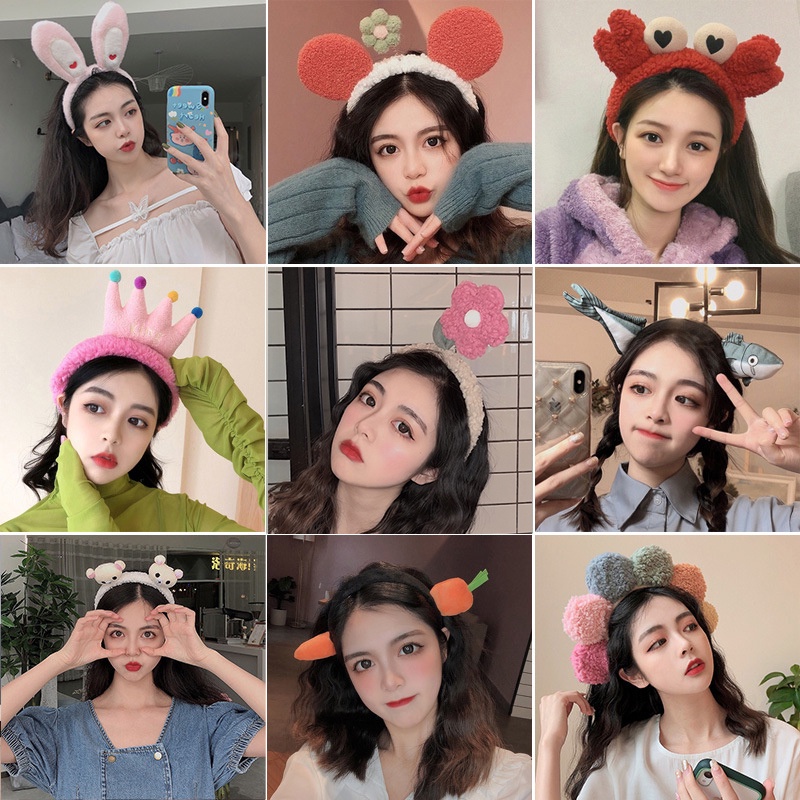 Bộ 50 băng đô cài tóc hình chú gấu hoạt hình dễ thương phong cách Hàn Quốc cho nữ