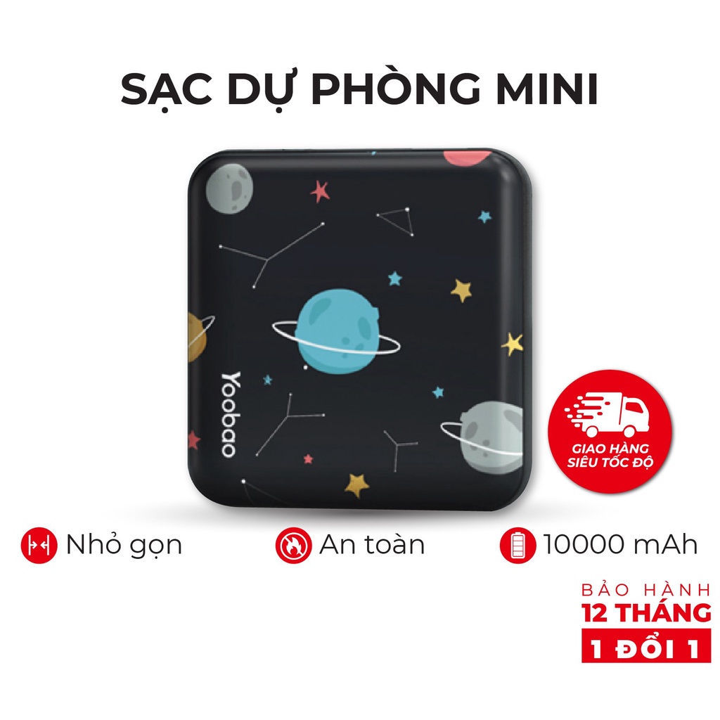 Pin sạc dự phòng Yoobao M4 mini 10000mAh Li-Polymer 2 đầu vào ra cho điện thoại