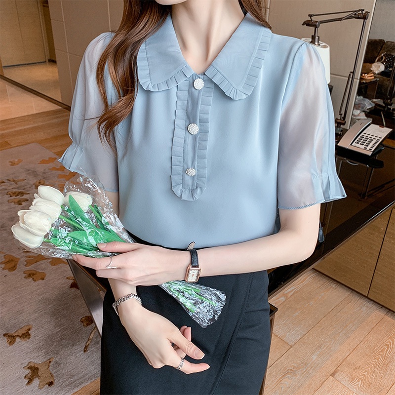 G98035 Áo chiffon nữ hè ngắn tay hàng nhập Thời trang Dương