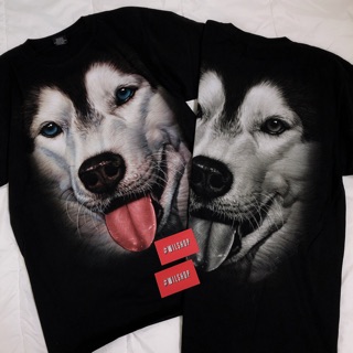 (L, XL) ÁO IN 3D 2 MẶT THAILAND SIÊU SẮC NÉT - CHÓ ALASKA - ÁO THUN UNISEX