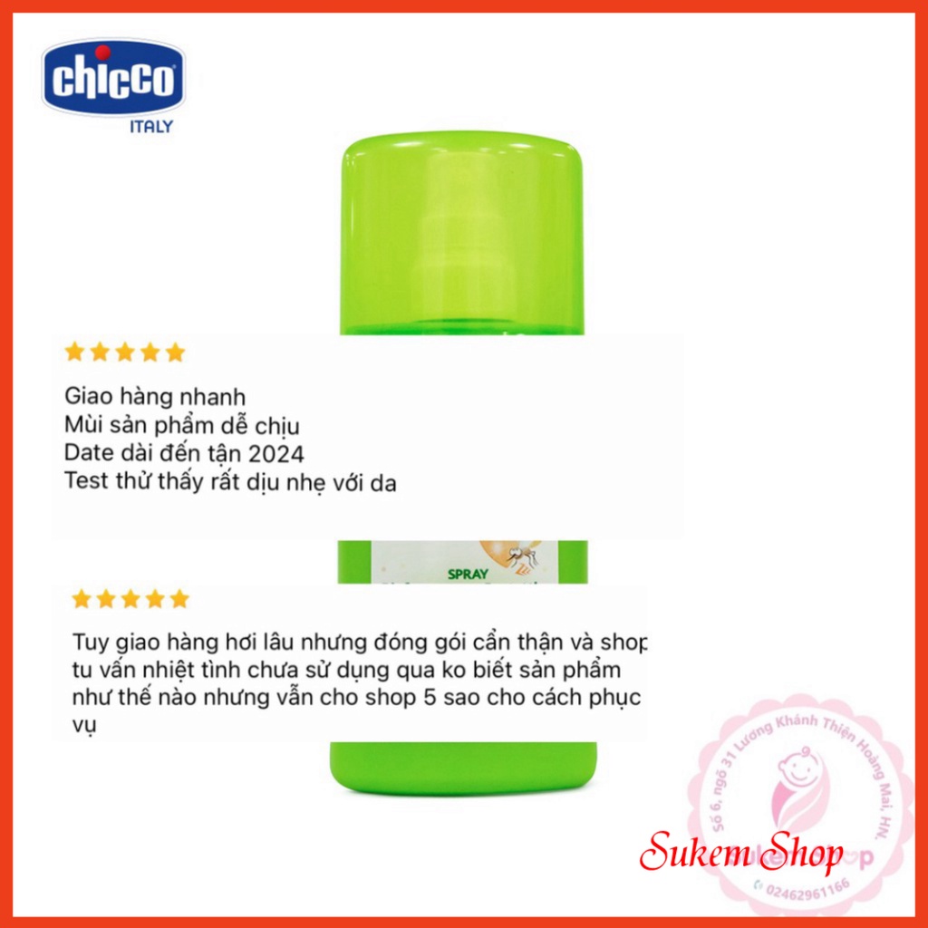 Xịt Chống Muỗi/ Xịt Đa Năng Xua Muỗi Chicco Extra 100ml Cho Bé Từ 2 Tháng Tuổi Trở Lên