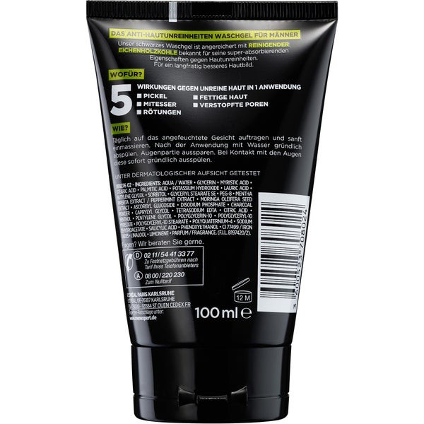 Sữa rửa mặt Loreal MEN Expert 5in1 ngăn ngừa mụn 100ml