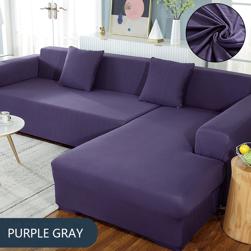 Vỏ Bọc Ghế sofa 1/2/3/4 Chỗ Ngồi Hình Chữ L Màu Trơn Co Giãn