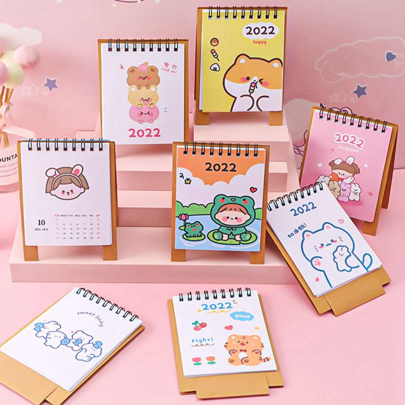 Lịch để bàn thiết kế nhỏ gọn họa tiết dễ thương