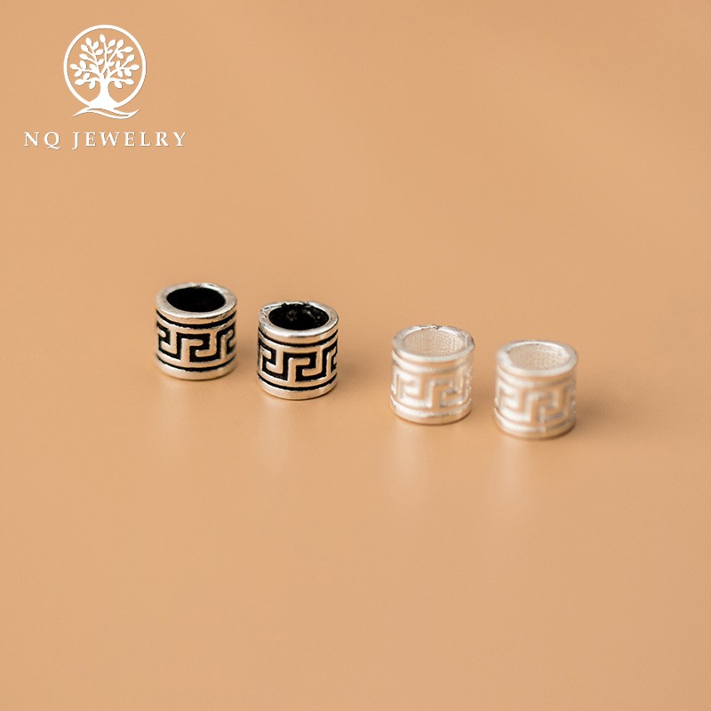 Charm bạc chặn hạt hình trụ - NQ Jewelry