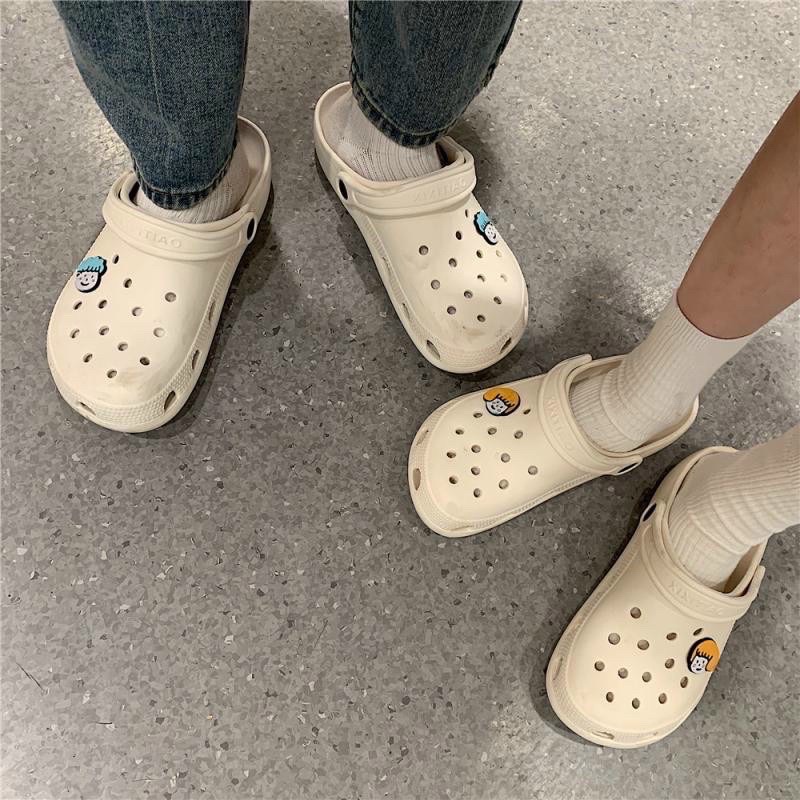 Dép Cross mặt cười unisex độn đế đi mưa tặng kèm sticker siêu kute M15