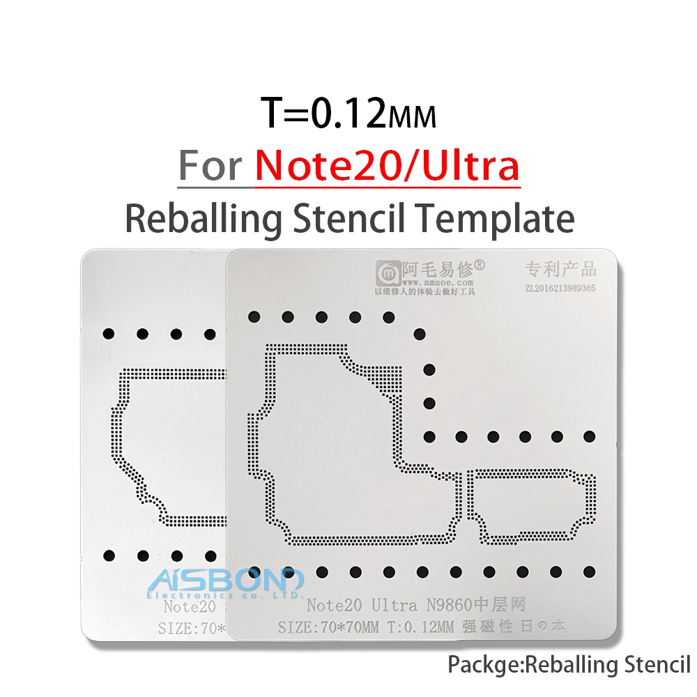 AMAOE Middle Layer Reballing Stencil Bản mẫu cho Samsung Note 20 Ultra N9860 SM-N981U SM-N981N SM-N9