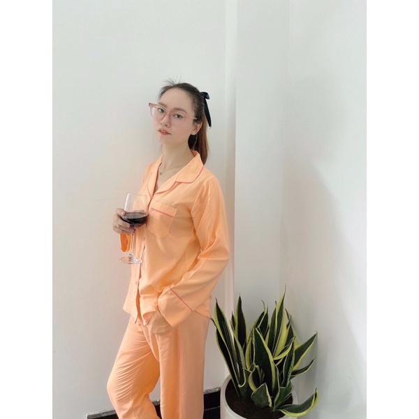 Pyjama Tay Dài Quần Dài Vải Tole Lanh 40-75kg
