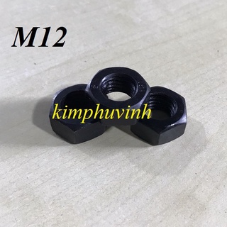 10 con -tán m12 thép đen - đai ốc 12li - ecu thép khóa 19