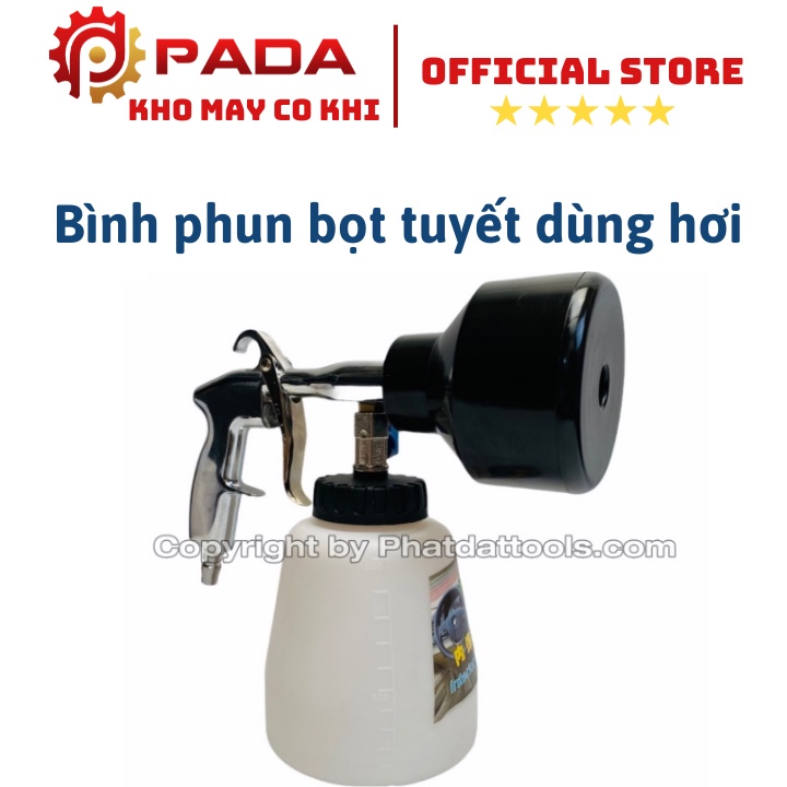 Bình phun tạo bọt tuyết dùng khí nén 1000ml-Đầu đen-Tặng 100ml dung dịch rửa xe không chạm