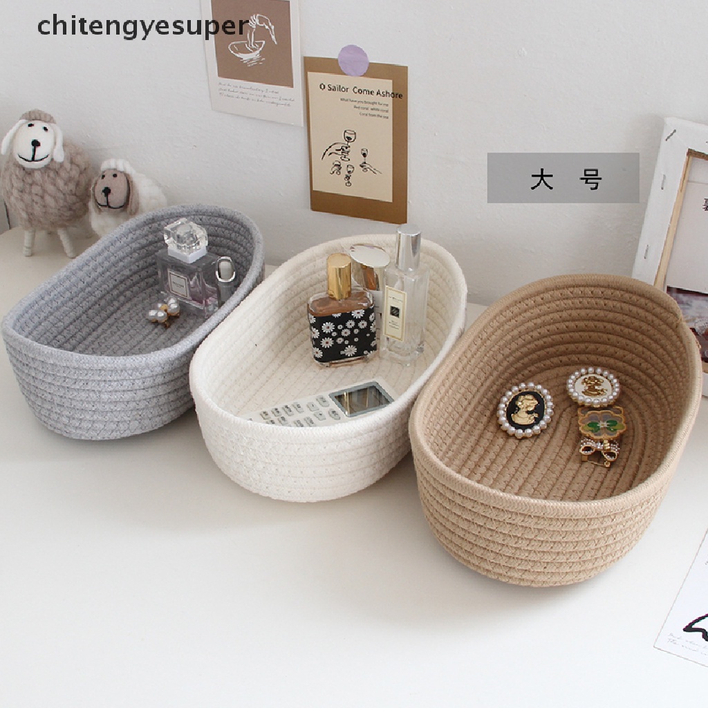 Chitengyesuper Storage Basket Storage Box Desktop Sundries Storage Basket Cosmetics Snack Porch CGS