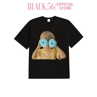 Áo thun nữ ADLV-BLACK DONUT 6 , áo thun form rộng tay lỡ chất cá tính unisex , BLACK56 M90