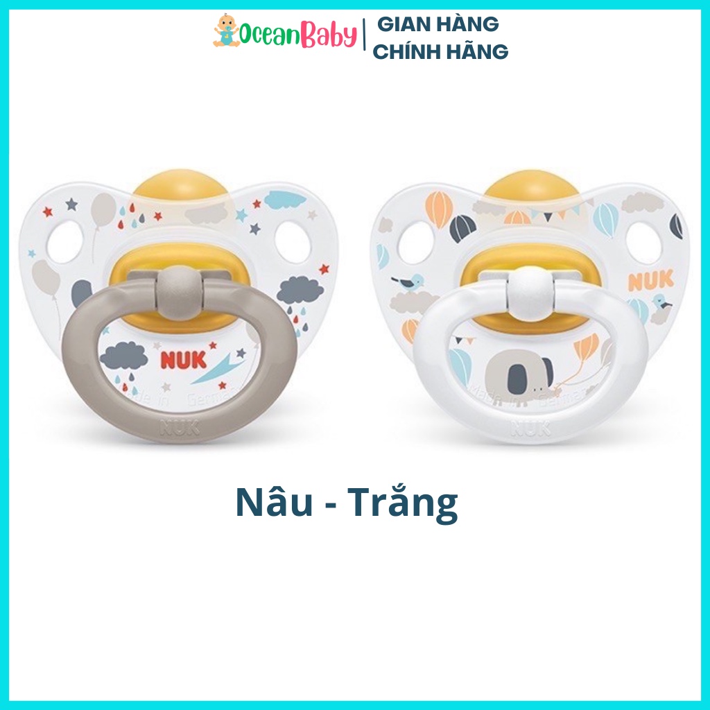 Bộ 2 ti giả NUK cao su Happykids 0-6m, 6-18m