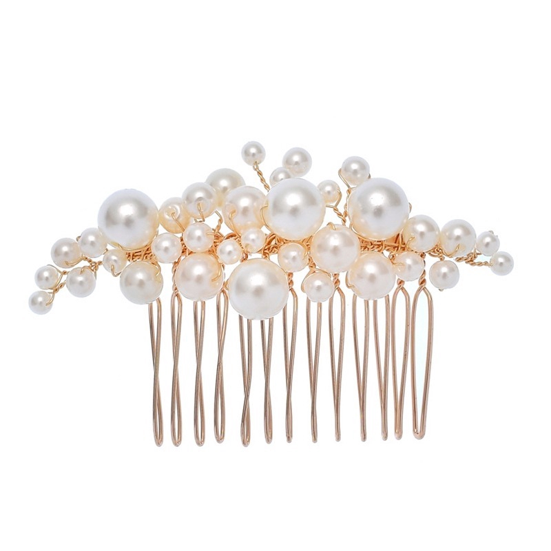 Bộ trâm cài tóc đính ngọc trai nhân tạo sang trọng cho cô dâu