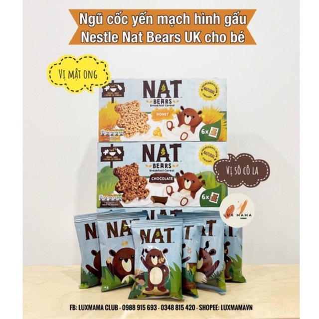 [Nội địa Anh] [Hàng AIR-có bill] Ngũ cốc ăn sáng cho bé hình gấu NAT BEARS Cereal Nestle