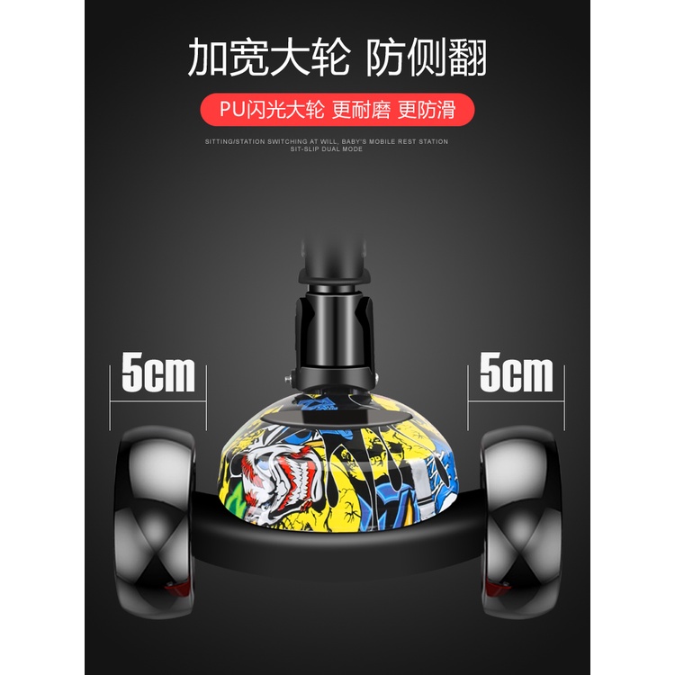 Xe Tay Ga Trẻ Em 1-3 Tuổi Em Bé Ba Trong Một Xe Trượt Trẻ Em
