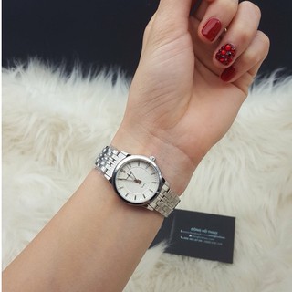 Đồng hồ Nữ Halei máy Nhật chính hãng dây kim loại mạ vàng không ghỉ mặt tròn 28mm chống xước, chống nước tuyệt đối HL552