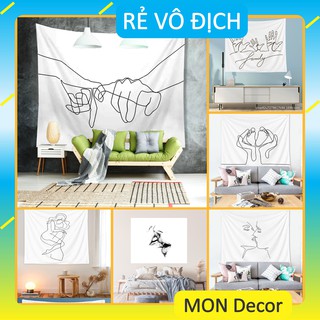 [ĐỘC LẠ] Tranh vải treo tường họa tiết đáng yêu - Tranh vải trang trí tường một nét vẽ [TẶNG móc dán tường + đinh]