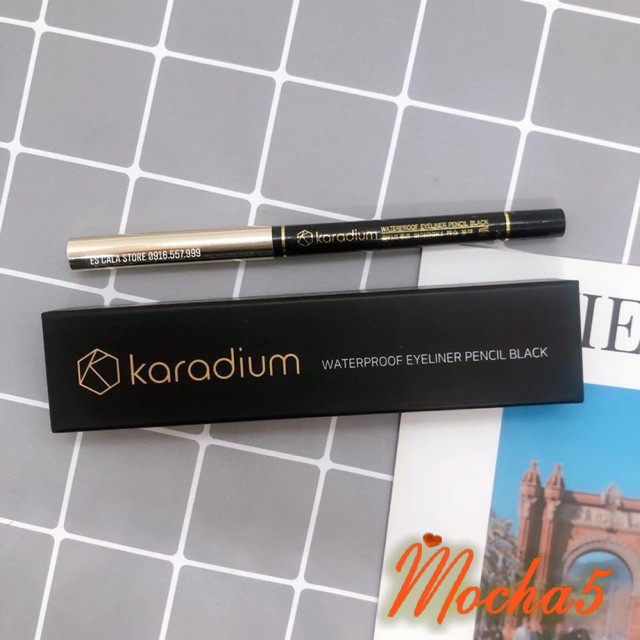 Sỉ chì kẻ mắt KARADIUM Waterproof Eyeliner Pencil Black dễ kẻ chống nước, chống lem VỎ Đen | WebRaoVat - webraovat.net.vn