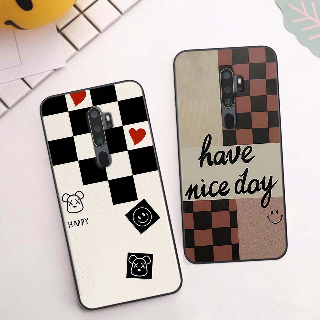 Ốp Oppo A5 2020 / A9 2020 caro trái tim cá tính, thời trang siêu đẹp, siêu phong cách