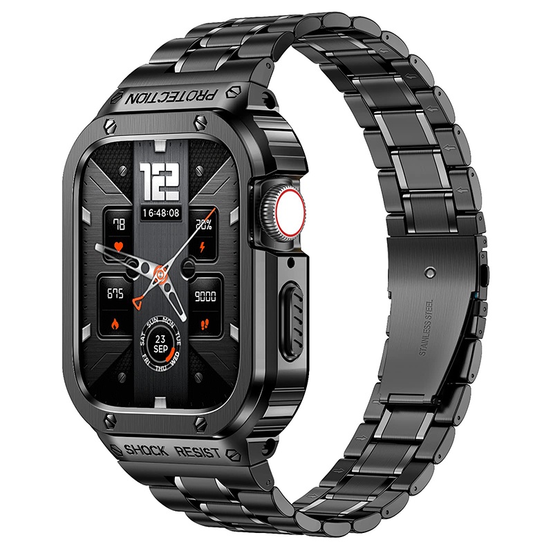 Bộ Dây Đeo Sang Trọng 45mm 45 44 mm Bằng Thép Không Gỉ Cho Đồng Hồ Thông Minh Apple Watch series 4 5 SE 6 7