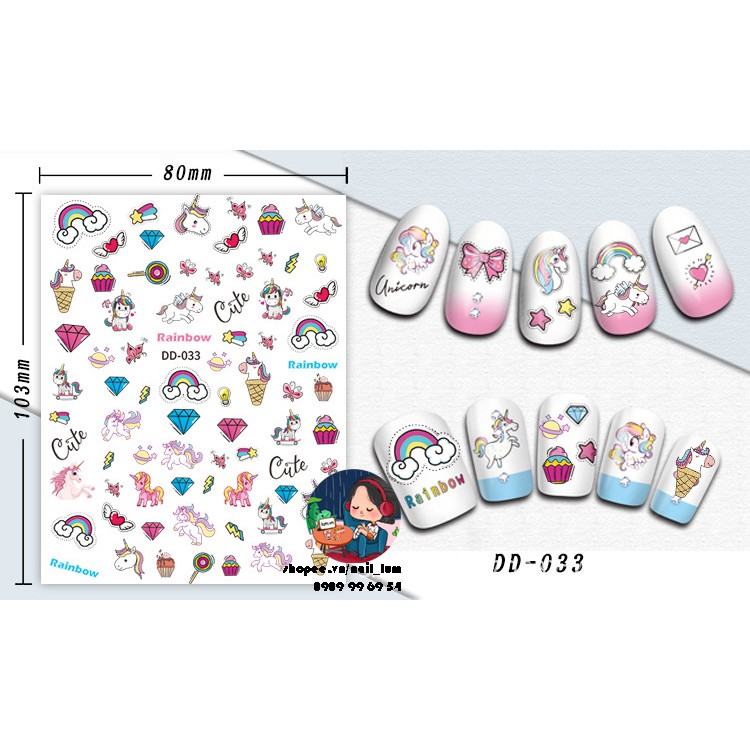 [Video Thực Tế] Nail Sticker - Dán Móng Tay Unicorn