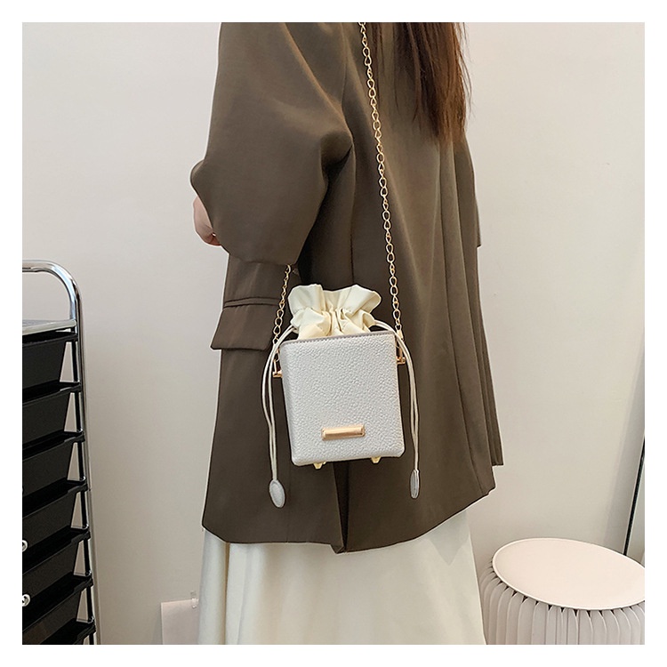 Túi Đeo JASMIN NOIR Chéo Da PU Phối Dây Xích Thời Trang Cho Nữ