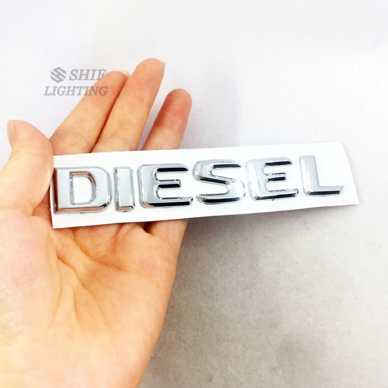 Biển logo DIESEL trang trí xe hơi chất liệu ABS và chrome