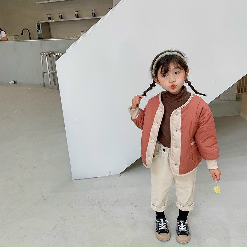 Áo khoác phao lót lông mặc được cả 2 mặt chất siêu đẹp phong cách Hàn Quốc 9 - 23kg - Sẵn Hàng