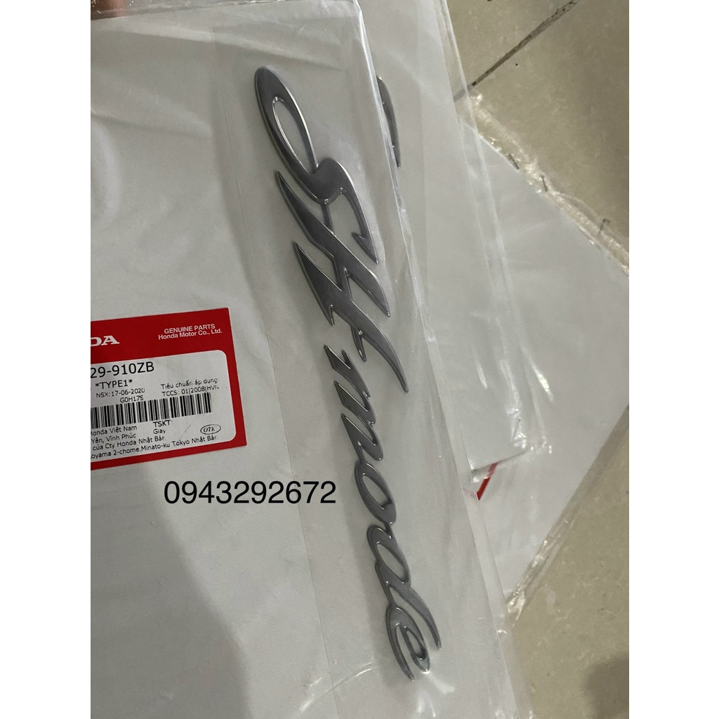 Tem Chữ Nổi Sườn Sh Mode 2015 - 2019 Honda Màu Bạc