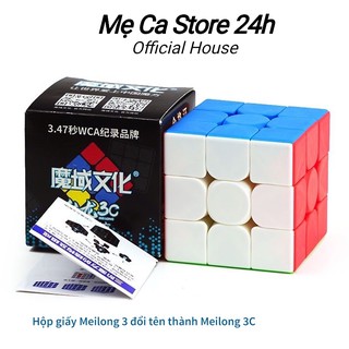 Rubik 3x3 Siêu Mượt Chống Bám Vân Tay - Rubic 3 Tầng Moyu Meilong 3 MFJS Stickerless-RB01-Mẹ Ca Store 24h