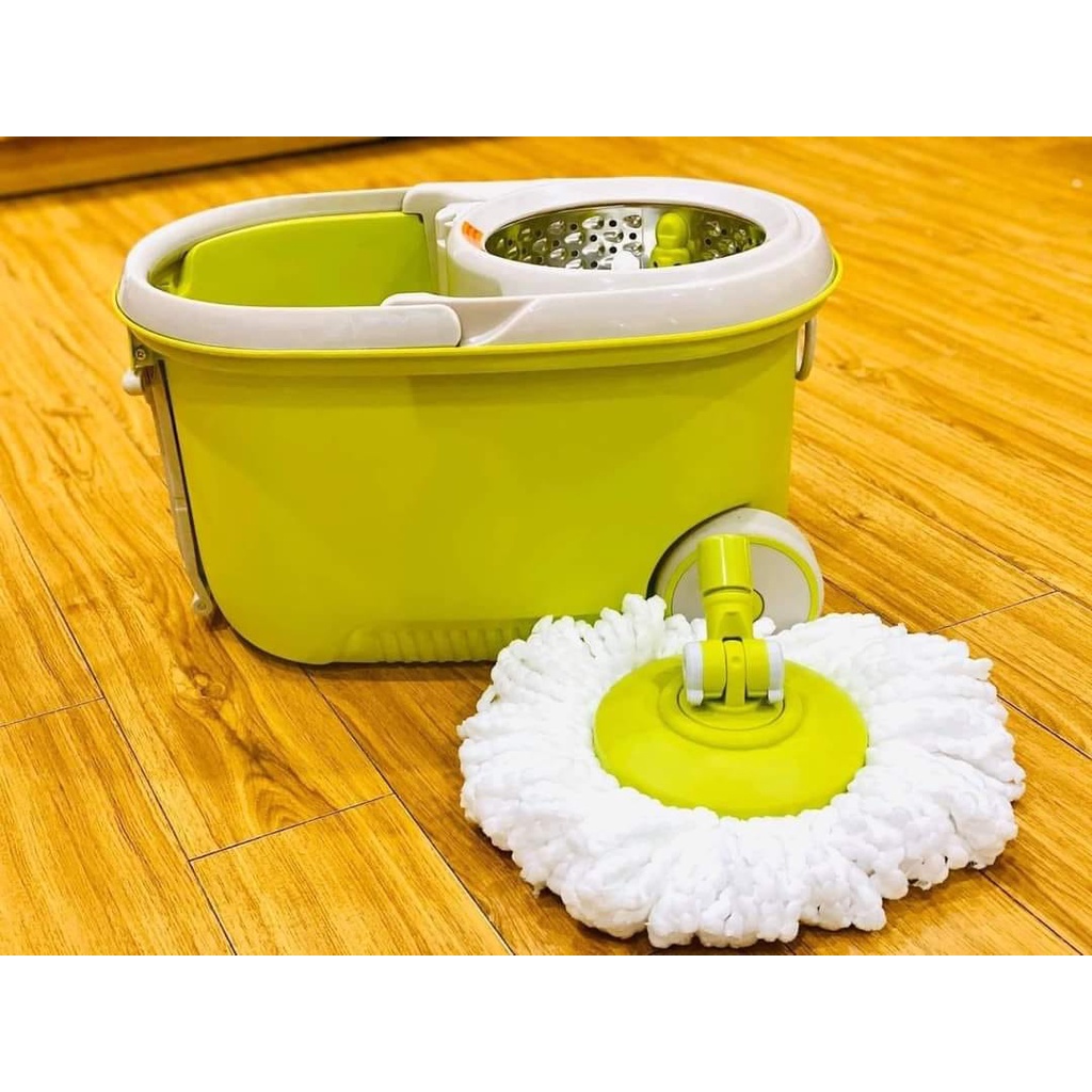 Lock&amp;Lock- Bộ cây lau nhà xoay tay 360 độ Lock&amp;Lock MOP-L003 có bánh xe, màu xanh lá , hàng chính hãng