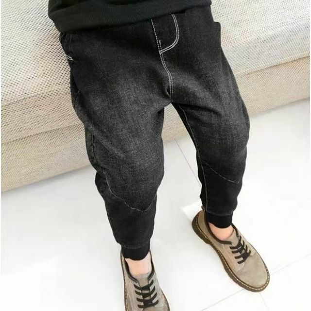 Quần bò Jogger Basic - Lót lông + co giãn cho bé